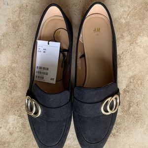 H & M Black Loafers Size 8.5